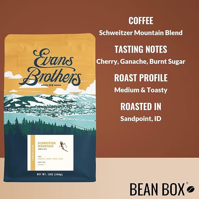 Schweitzer Mountain Blend - Roasted by Evans Brothers Coffee - Whole Bean Coffee - 5 Pound Bag