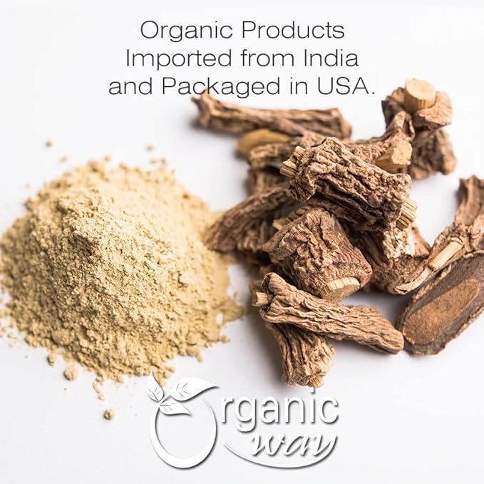 Organic Way Sarsaparilla/Anantamul Root (Hemidesmus indicus) Powder - Herbal Tea | USDA &amp Kosher Certified | Vegan Non GMO &amp Gluten Free | Resealable Bag | 100% Raw from India (1lbs / 16oz.)