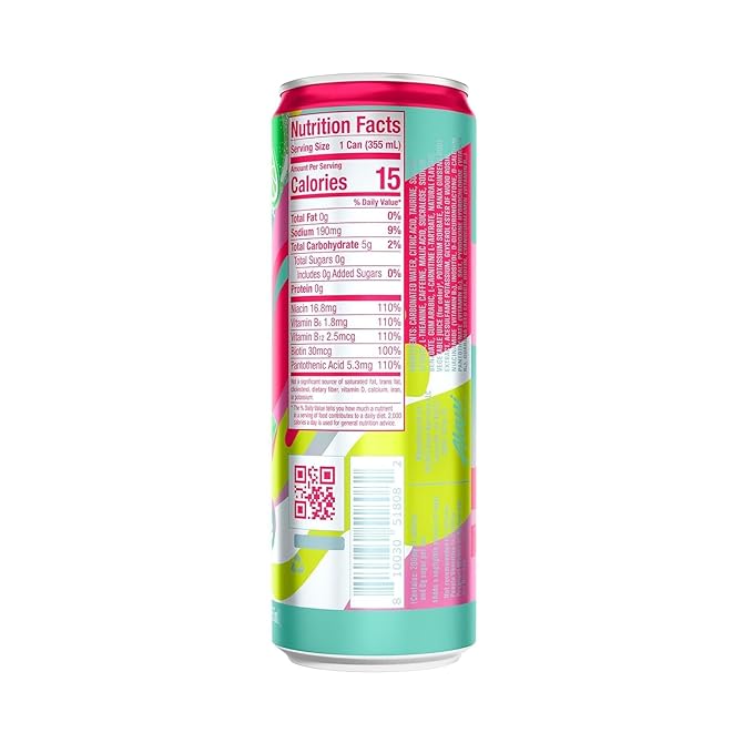 Cherry Twist Sugar Free Low Calorie Energy Drinks | 200mg Caffeine | Pre Workout Performance with Antioxidants | Biotin B Vitamins | Zero Sugar | 15 Calories or Less | 12 Fl Oz Cans (16 Pack)