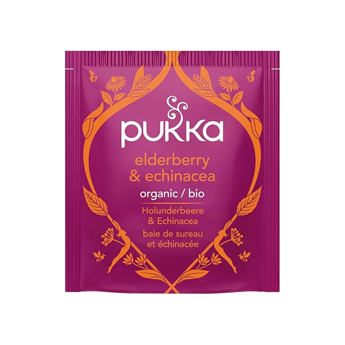 Pukka Elderberry &amp Echinacea Herbal Tea 20ct (Pack of 6)