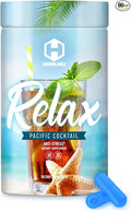 HARDLABZ Relax - All-Natural Stress Relief Sleep Support Mood Enhancement Herbal Supplement with Ivan Tea Valerian Ginseng Lavender Lemon Balm Motherwort 60 Capsules