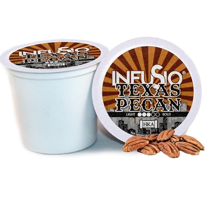 InfuSio Texas Pecan Coffee pods Single Serve Coffee Pods for Keurig K Cups Brewers - Premium Roasted 96 count