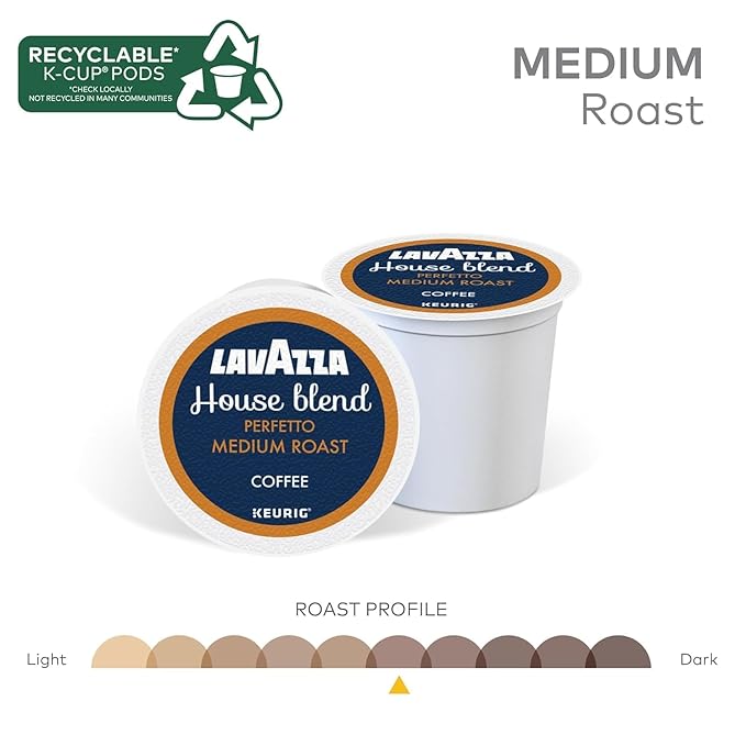 Lavazza K-Cup Coffee Pods Variety Bundle for Keurig Brewers – Light &amp Medium Roast Single-Serve K-Cup Coffee Pods 40 Count Assorted Flavors (10 Dolcevita Classico 10 House Blend Perfetto 10 Co