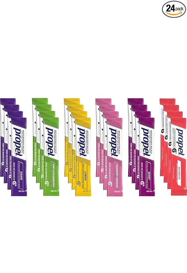 Propel Powder Packets 6 Flavor Variety Pack With Electrolytes Vitamins and No Sugar 24 Count
