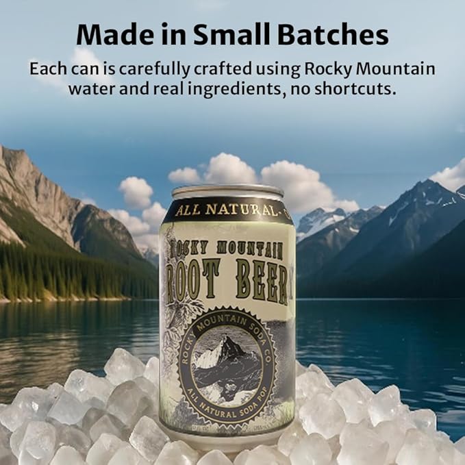 Rocky Mountain Soda 24‑Pack 12 Fl Oz Cans Small‑Batch Craft Soda Pop Gluten‑Free Vegan Organic Cane Sugar No Preservatives No Added Sodium Lemon-Limeade Soda Pop