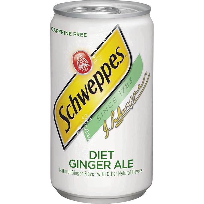 Schweppes Diet Ginger Ale 7.5 Fl Oz Mini Can (Pack of 18 Total of 135 Oz)