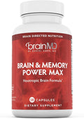 BRAINMD Dr Amen Brain &amp Memory Power MAX - 120 Capsules - Nootropic Supplement with Ginkgo Biloba Extract &amp Huperzine A - 30 Servings