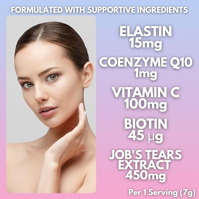 FINE JAPAN Premium Marine Collagen Powder with Hyaluronic Acid CoQ10 &amp Elastin - Non-GMO - 30 Servings (196g / 6.9oz)