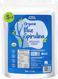 Ellie's Best Organic Blue Spirulina Powder Superfood Supplement - 5LB Bulk - Odorless - Vegan Non GMO Gluten-Free Dairy-Free Brilliant Blue Food Coloring - Pure Water Extracted