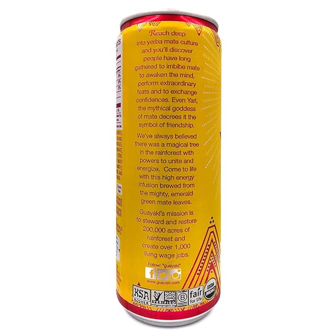 Organic Yerba Mate Sparkling Cranberry Pomegranate 12 Ounce (pack Of 12)