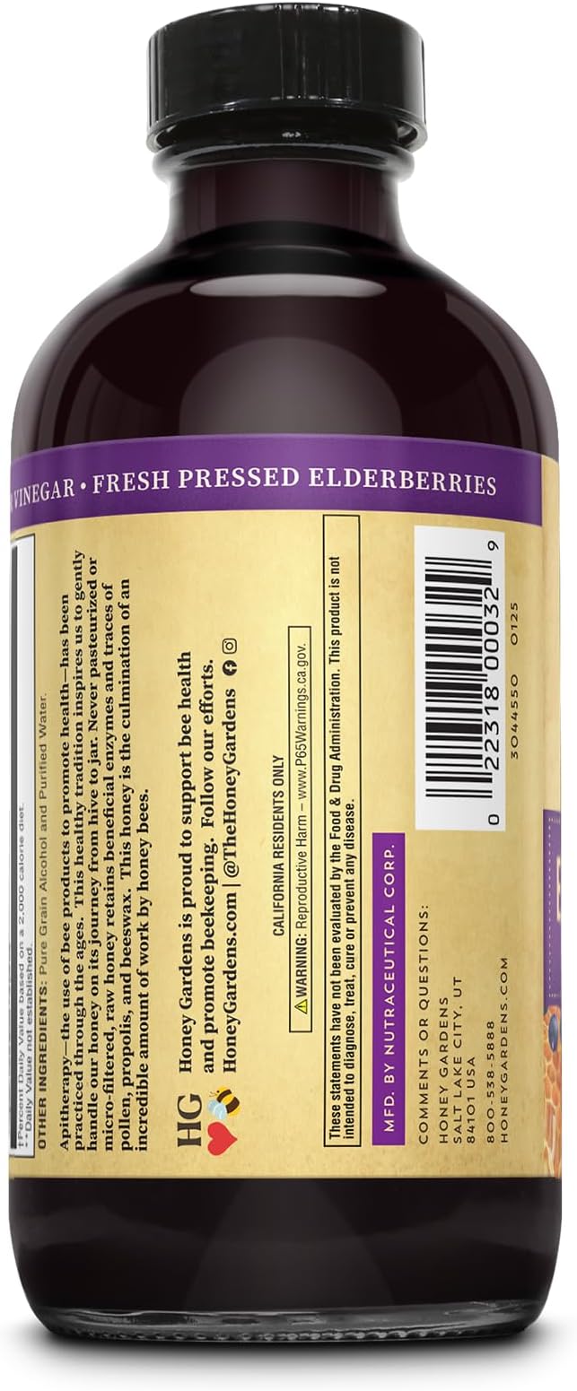ZAND Elderberry &amp Honey Immune Syrup - Black Elderberry Syrup for Adults &amp Kids Natural Throat Defense Wellness Supplement with Propolis &amp Organic Apple Cider Vinegar - 8 Fl Oz