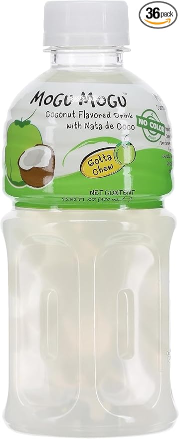 Mogu Flavored Juice with Nata De Coco Coconut 10.82-Ounce (Pack of 36)