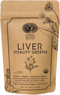 Anima Mundi Apothecary Super Greens Powder - Liver Vitality - Organic Superfood Greens &amp Herbal Prebiotics for Liver Detox Cleanse &amp Support - with Fair Trade Dandelion Milk Thistle &amp Mo