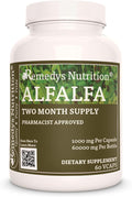 Remedy’s Nutrition Alfalfa - 1000 mg 60 Vegan Capsules Herbal Dietary Supplement - Two Month Supply