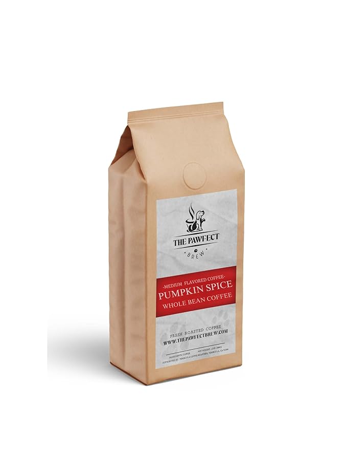 Dog Lover’s Coffee – Pumpkin Spice by The Pawfect Brew | Medium Roast Ground Coffee 1 lb Bag | Warm &amp Spiced Seasonal Flavor | 25% Profits Donated to Animal Rescue