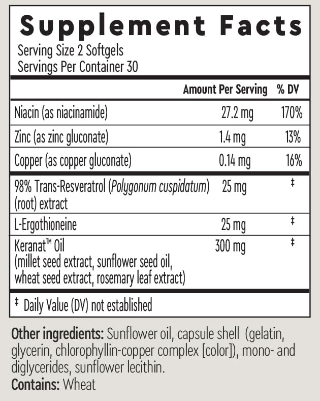 AURELIA Hair Revive | Advanced Cellular Anti-Aging Supplement | Support Hair Growth &amp Fuller Healthier Hair | with Zinc Resveratrol Niacinamide Ergothioneine Keranat &amp Cooper