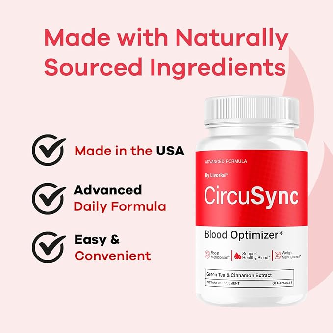 (2 Pack) Circusync Capsules - Official Circu Sync Advanced Blood Health Support Supplement Pills - Maximum Strength Natural Vitamins Formula for Overall Health &amp Wellness 120 Capsules for 2 Mont