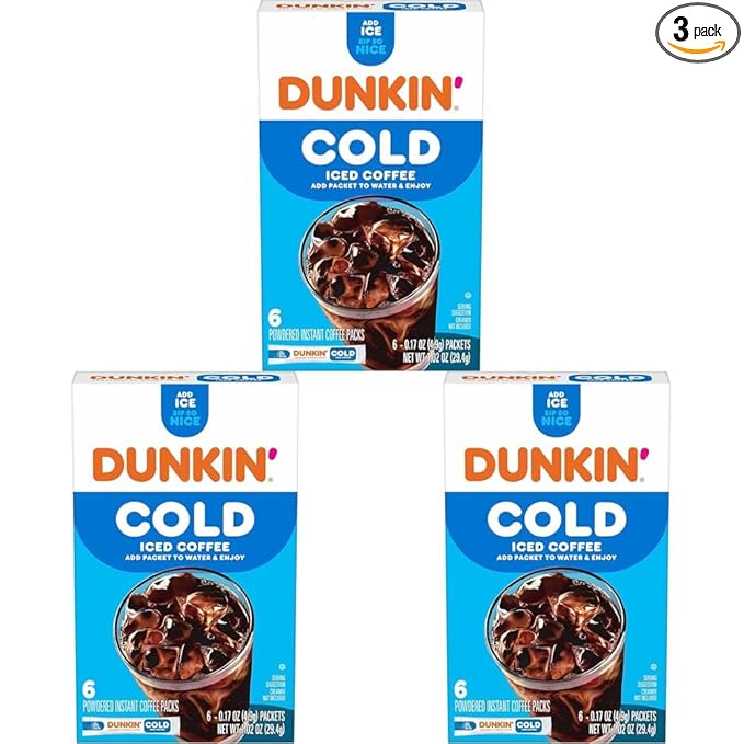Dunkin' Cold Coffee Packet 1.02 oz. 6/Box (8133401632) (Pack of 3)