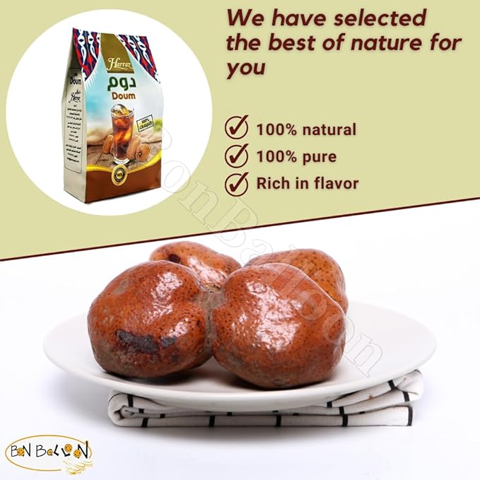 (1 Pack = 8.82 oz / 250 gm) Dried Premium Doum Harraz Egyptian Herbal Loose Natural Flowers Caffeine Free Doom Dom Hyphaene Thebaica Palm Powder Grounded Hot Tea Fruit دوم مصري