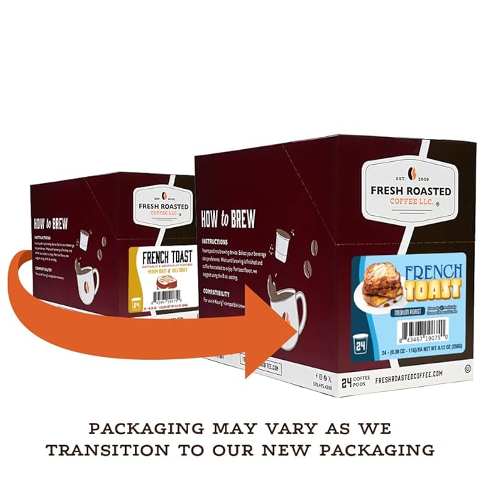 Fresh Roasted Coffee French Toast Flavored Coffee Pods 72 Count