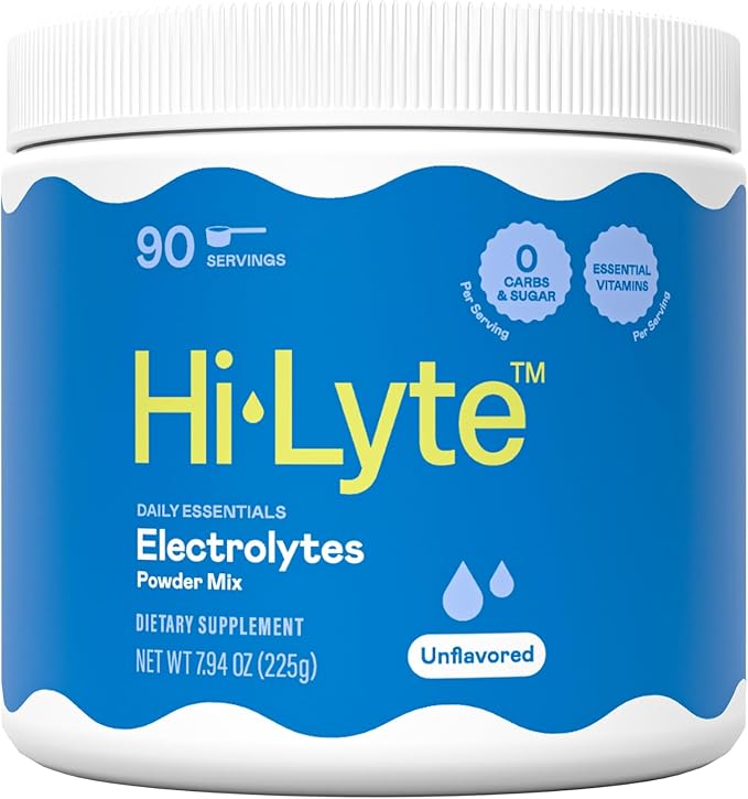 Hi-Lyte Electrolytes Powder Mix - Unflavored Hydration Support for Daily Wellness Fasting Keto - Sodium Potassium Magnesium Vitamins - No Sugar No Carbs Clean Ingredients