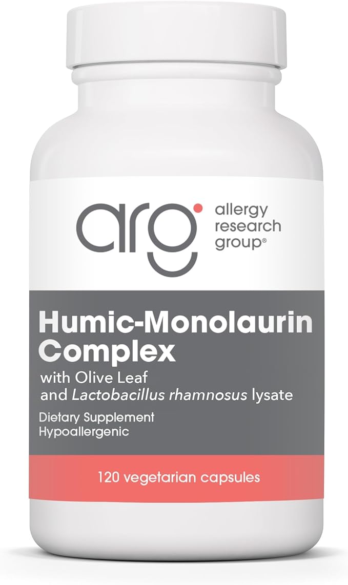 Allergy Research Group Humic-Monolaurin Complex - Immune System Support Humic Acid Supplements with Olive Leaf Vegetarian Capsules - 120 Count