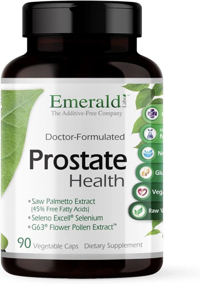 EMERALD LABS Prostate Health - Prostate Support Supplement with Saw Palmetto Lycopene Stinging Nettle &amp More* - Vegan &amp Gluten-Free - 90 Vegetable Capsules (30-Day Supply)