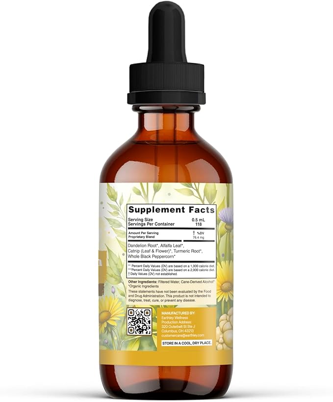 Earthley Wellness Postpartum Balance Supports and Balances Female Hormones Supports Postpartum Recovery Smooths Out Mood Swings Essential Herbs Like Dandelion Root Catnip &amp Alfalfa (2oz)