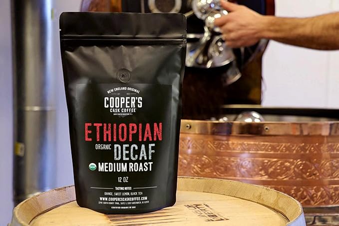 Gourmet Coffee Sampler Gift Box Set - Ground Coffee - 4 bags - 1lb Total and Organic Ethiopian Decaf Swiss Water Processed SWP Ground Coffee (12oz Ground)