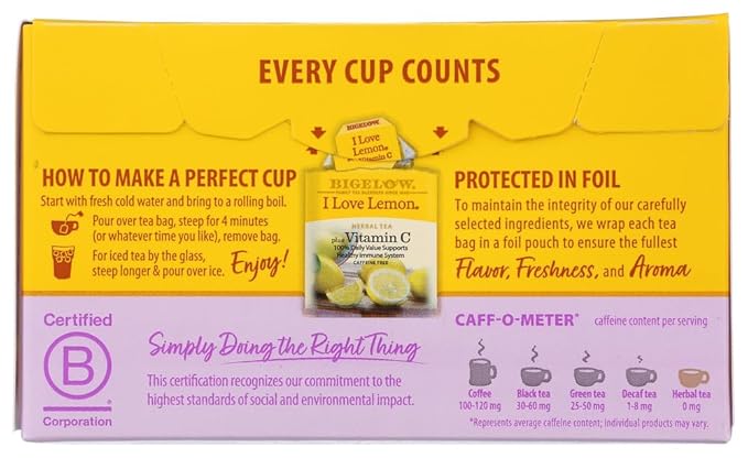 Bigelow Herbal Tea I Love Lemon 20 BAG (Pack of 18)18