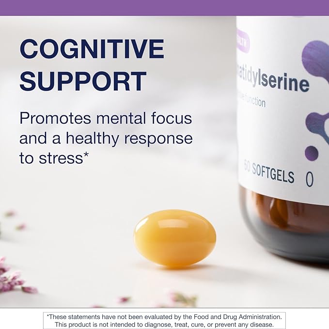 Metagenics Phosphatidylserine - Brain Support Supplement* for Focus Memory &amp Learning* - 150 mg Sunflower Lecithin-Derived Phosphatidylserine - Non-GMO Soy Free Gluten-Free - 60 Softgels