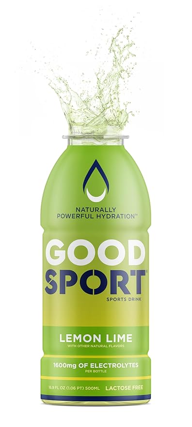 GoodSport Electrolyte Sports Drink Rapid &amp Long-lasting Hydration (16.9 Fl Oz (Pack of 12) Lemon Lime)