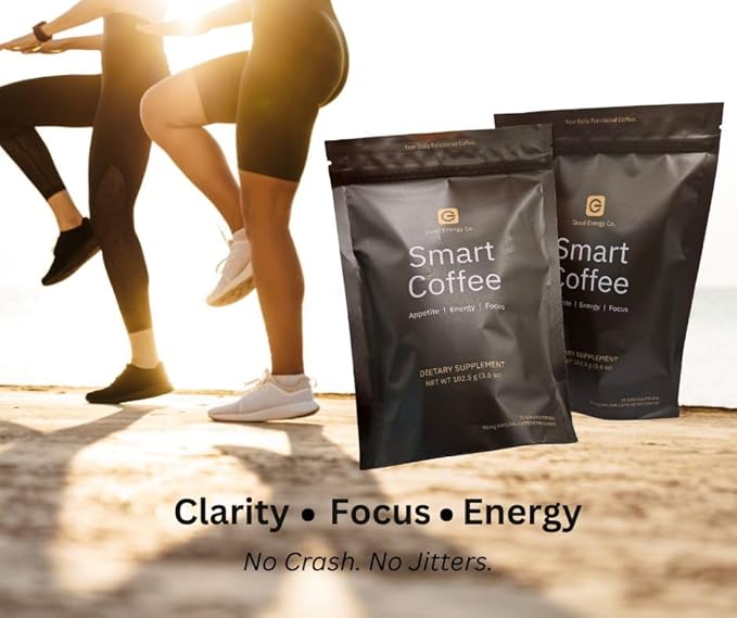 Smart Coffee | Brain Boosting Nootropic Coffee | Natural Energy Mental Clarity Weight Support | Garcinia Cambogia Citicoline Green Coffee | 25 Servings