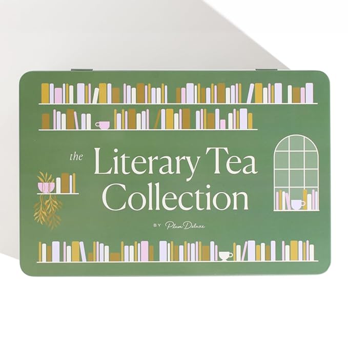 Literary Tea Collection Assorted Tea Gift Set - Hand-Crafted Loose Leaf Teas Presentation Gift Box with Loose Leaf Steeper Included - Mixed Caffeine - 5 Unique and Flavorful Teas 75+ Cups