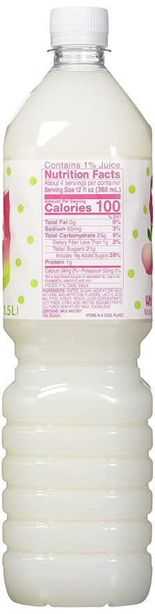 Calpico Soft Drink White Peach 50.7 Ounce (Pack of 8)