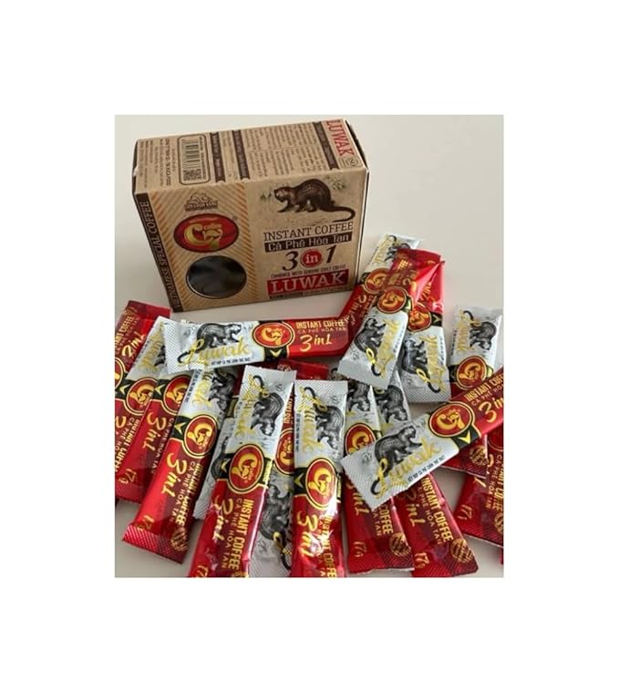 Vietnamese Instant Coffee 3 in 1 18 Packets 306 Grams Weasel Civet