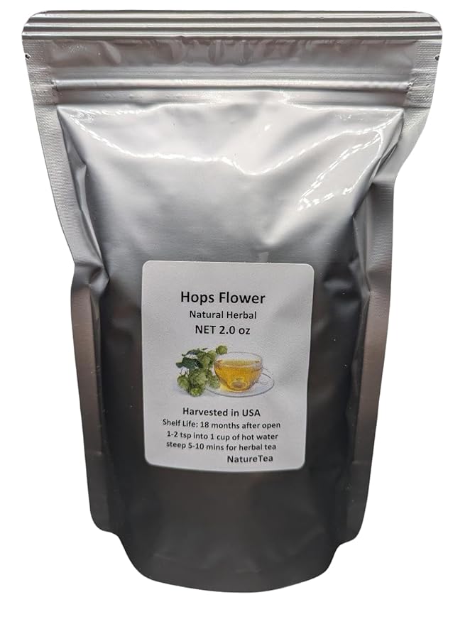 Hops Flowers - Dried Humulus lupulus Loose Tea from 100% Nature (8 oz)