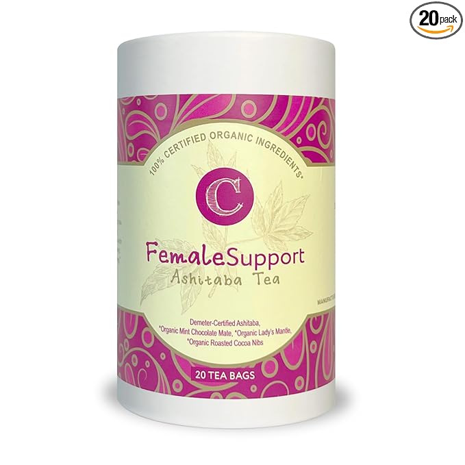 Dr. Cowan’s Garden Organic Ashitaba Tea - 20 Teabags - Female Support Hormone Balance - Supports Periods &amp PMS Healthy Cycle Tea with Mint Chocolate Maté Lady’s Mantle &amp Ashitaba Herbs Grow