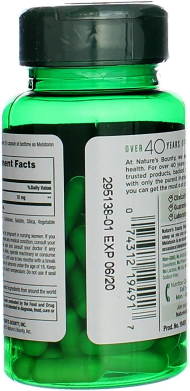 Nature's Bounty Melatonin 10mg Capsules 60 ea (Pack of 2)