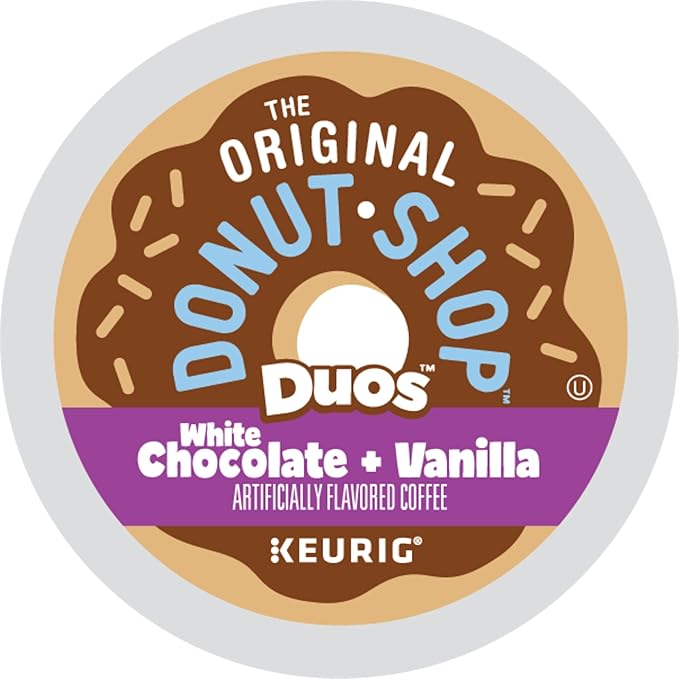 The Original Donut Shop Duos White Chocolate + Vanilla Keurig Single Serve K-Cup pods 96 Count