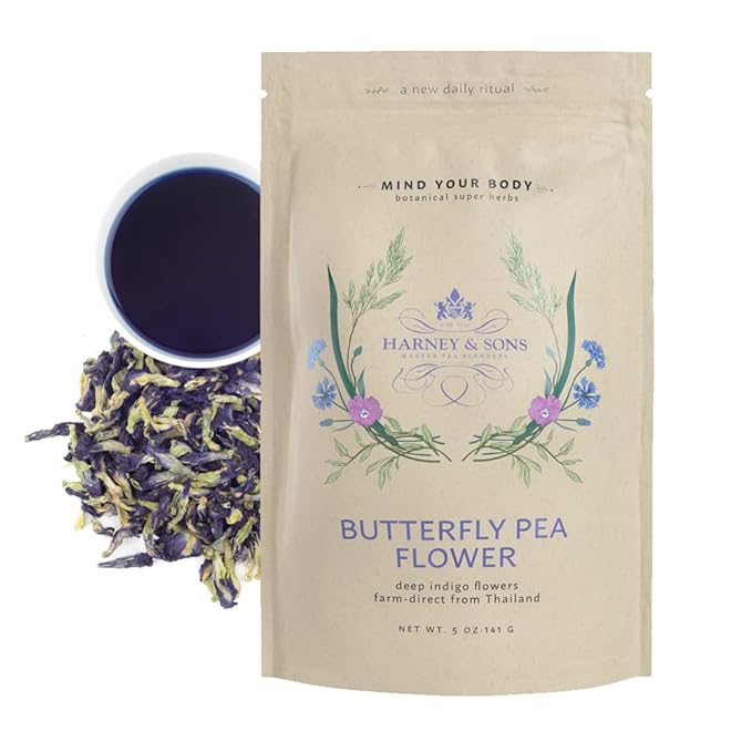 Harney &amp Sons Butterfly Pea Flower Tea 5oz Bag of Bright Blue Dried Butterfly Flower from Thailand