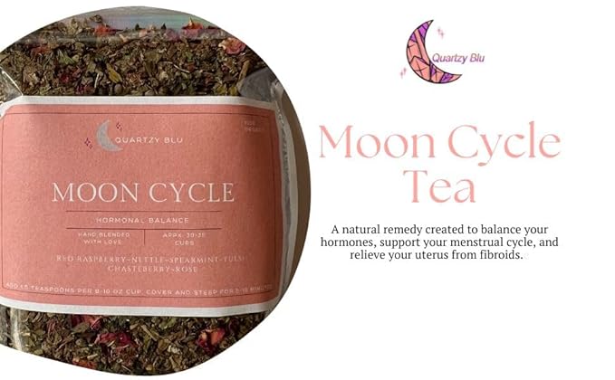 Quartzy Blu Moon Cycle Tea – Herbal Women’s Wellness Tea | Botanical Blend for Monthly Cycle Support | Caffeine-Free All-Natural Womb Wellness Blend
