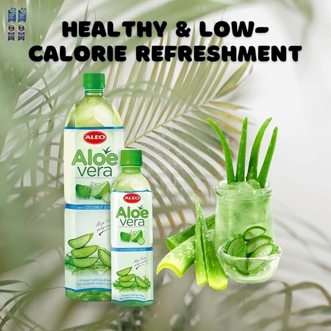 ALEO 1.5L Premium Coconut Aloe Vera Drink - Natural No Preservatives No Artificial Colors Superior Taste Award 2025