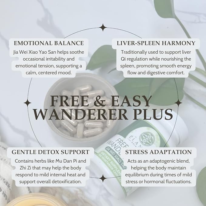Elanen Naturals Jia Wei Xiao Yao San Free and Easy Wanderer Plus 100 Vegetable Capsules