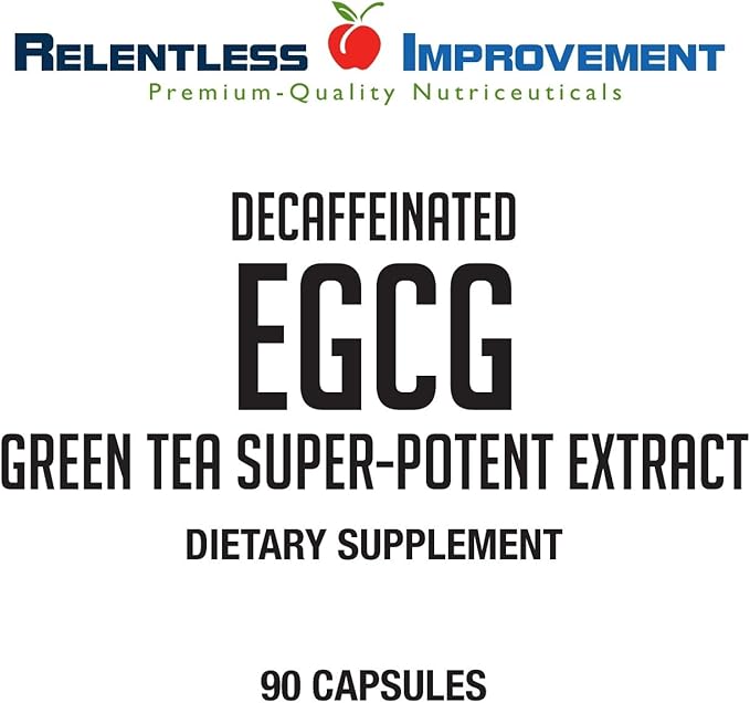 EGCG Green Tea Extract 90 Capsules 670mg Extract Per Capsule Standardized to High Potency 98%+Polyphenols 60% EgCG Very Low Caffeine Gentle On Digestive System