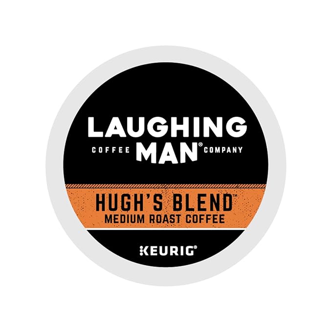 Laughing Man Hugh's Blend Keurig Single-Serve K-Cup Pods Medium Roast Coffee 60 Count (6 Packs of 10)