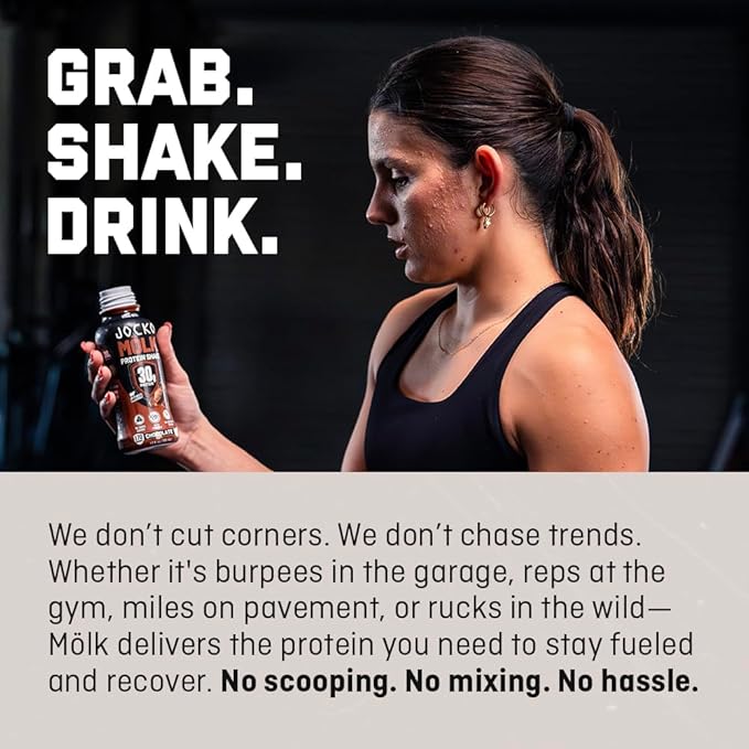 Jocko Fuel Mölk 30g Grass Fed Protein Shakes - No Added Sugar Protein Drinks KETO Friendly - Ready to Drink 12 FL Oz (Pack of 12) Sweet Cream Coffee