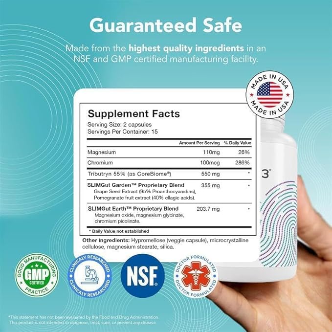 SANE MD - Viscera 3 Postbiotics with Tributyrin - Sodium Butyrate Supplement for Gas and Bloating Relief - Gut Health - IBS &amp Leaky Gut Butyric Acid Supplement - NSF Certified - 30 Capsules