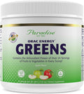 Paradise Herbs ORAC Energy Greens Apple Superfood Powder Over 40000 ORAC Antioxidants Organic Greens Berries Mushrooms &amp Probiotics Non-GMO Gluten-Free 25 Servings