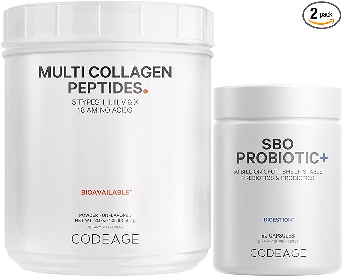 Codeage - Multi Collagen Protein + SBO Probiotics 50 Billion CFU Bundle
